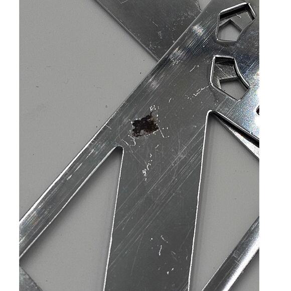 Vintage Mid Century Silver tone / Chrome Expandable Accordion Gear Trivet  1950s - Picture 6 of 6